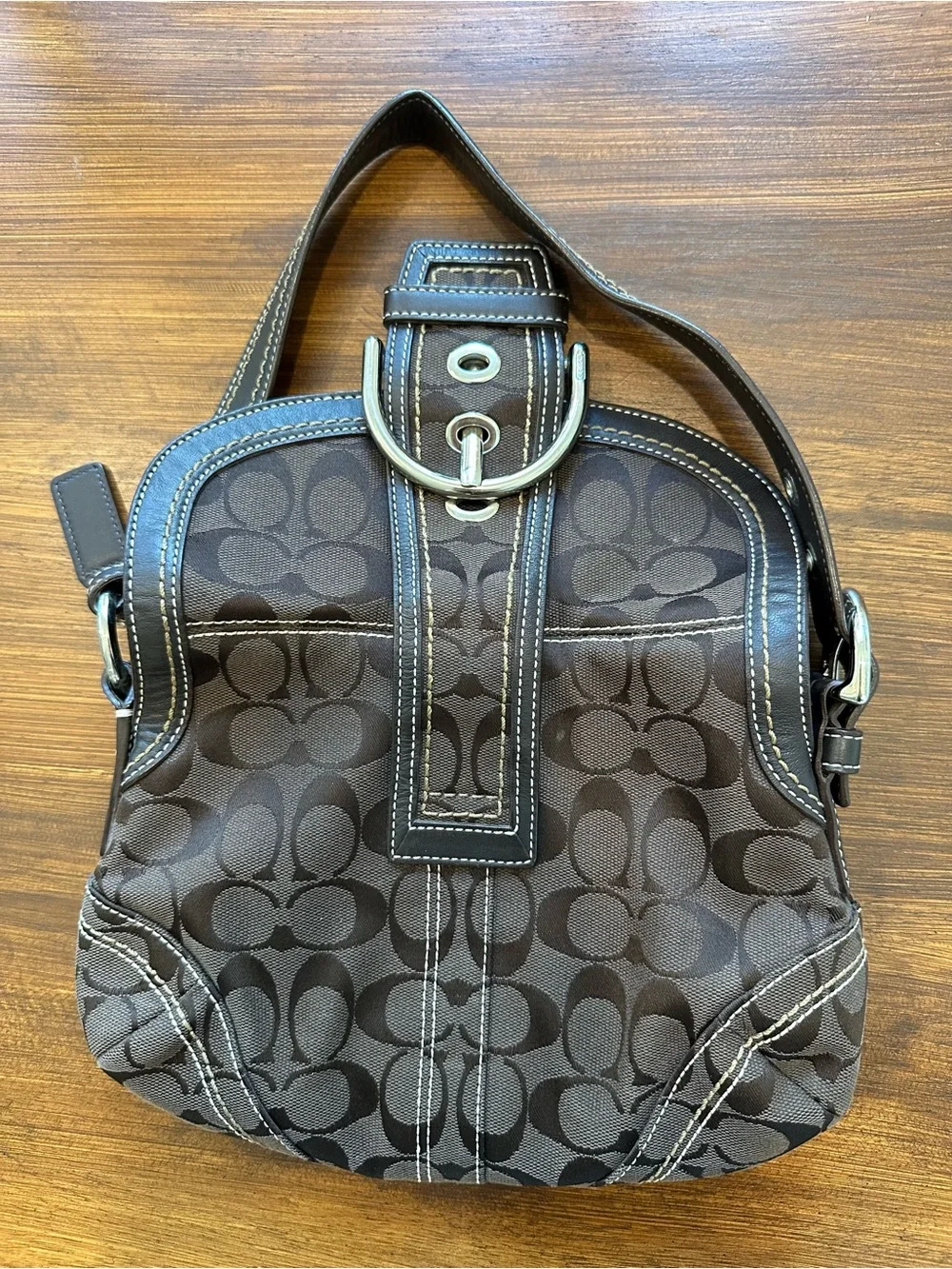 Y2K Coach Chocolate Soho Signature Canvas Shoulder Bag - Picture 4 of 15